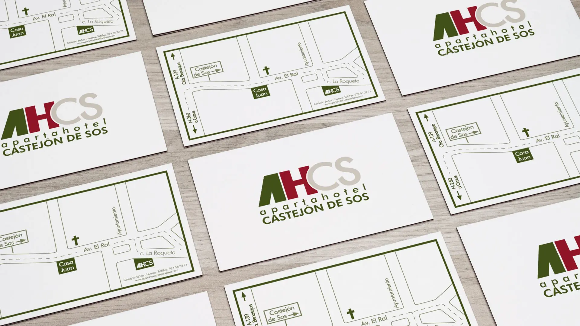 Apartahotel Castejón de Sos tarjeta visita