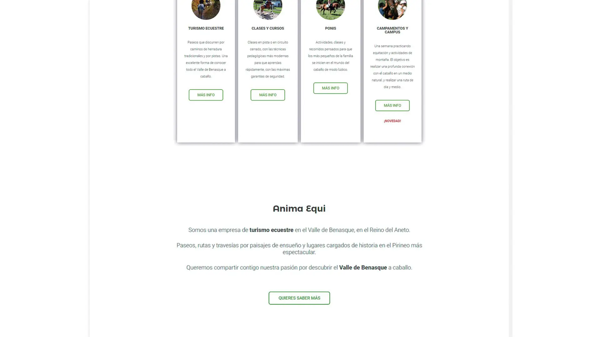 Web design turismo ecuestre Huesca Anima Equi