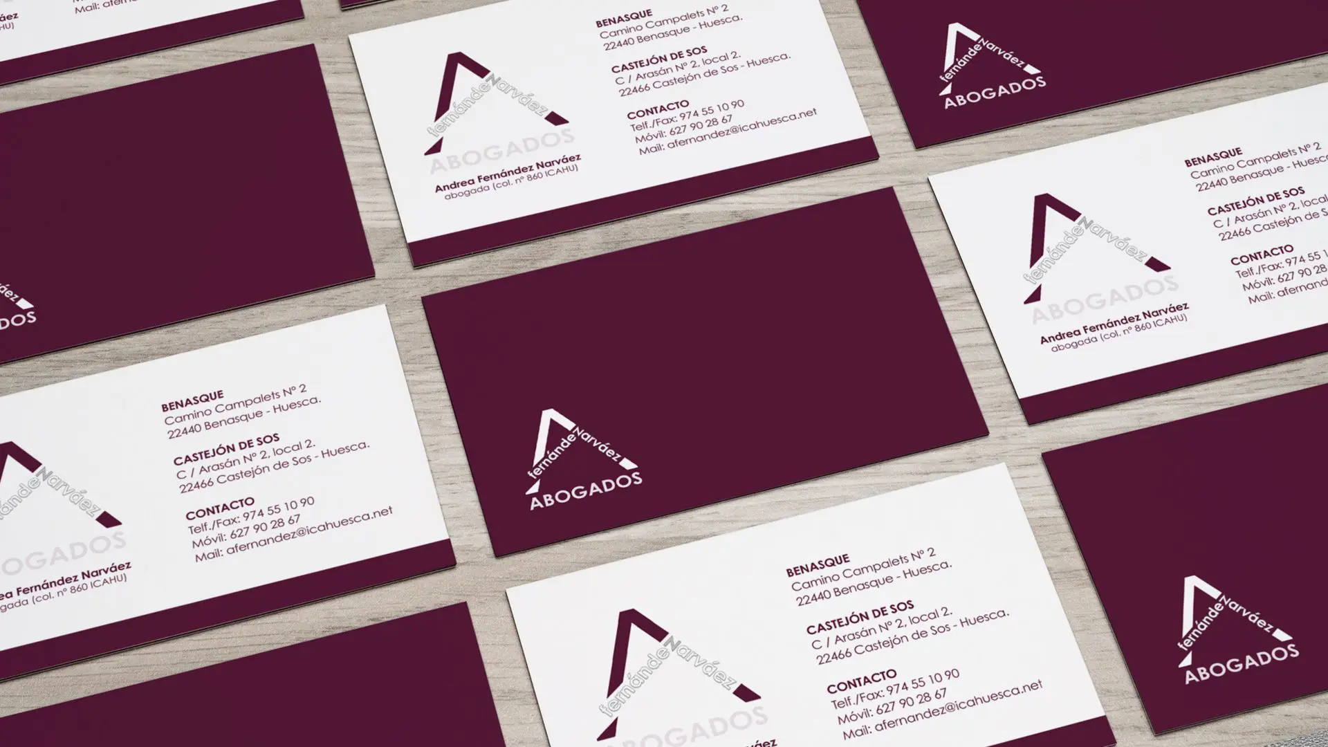 Tarjetas de visita para despacho de abogados
