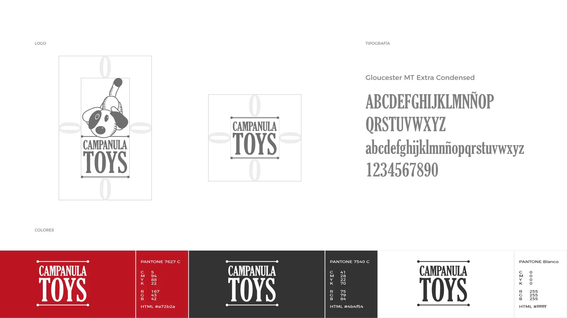 Campanula Toys construcción del logo